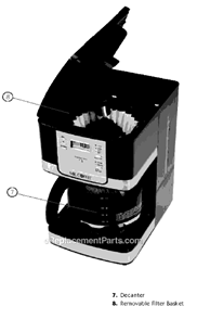 Page A Diagram and Parts List for JWX27  Mr Coffee Coffee Maker